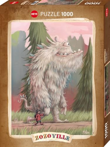 HEYE Puzzle 1000 Teile für Erwachsene „Chaperone“ | Humorvolles Monstermotiv mit persönlichem Beschützer, skurrilem Charme & witzigen Details, 50 x 70 cm