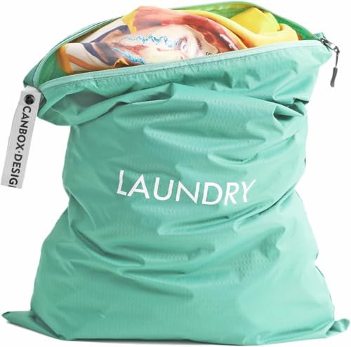 Asnews Bolsas de Lavandería, 60 X 90cm 120L Gran Capacidad Impermeable Nylon Bolsa Ropa Sucia, Wet Dry Bag con Cierre para Viajes o Campamento