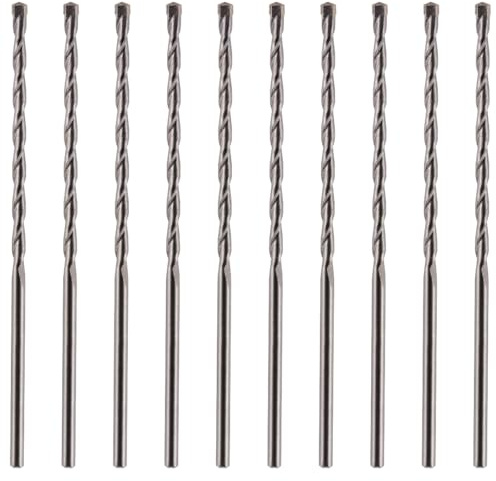 Rennie Tool - 10pcs 7mm x 150mm Long TCT Masonry Drill Bit Set | For Concrete Brick Porcelain Ceramic Tile Plastic Wood Etc. Tungsten Carbide Tipped For Standard Rotary Drills (NOT SDS)