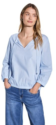 STREET ONE randig blus, Rökt blå, 40
