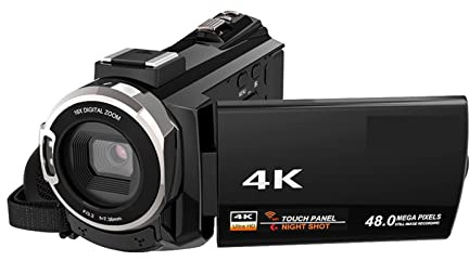 Cámara de vídeo Videocámara Videocámara digital de videocámara 4k 1080p 48MP WiFi Digital 16x Zoom Camader grabadora con pantalla táctil capacitiva de 3 pulgadas IR Vista infrarroja Cámara de vlogueo