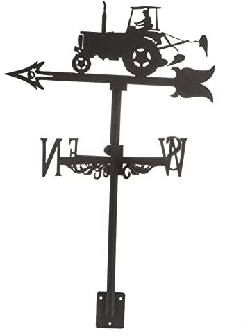 Milisten Girouette en Fer Noir pour Toit et Jardin, Indicateur de Direction Vent Finition Élégante et Détails Réalistes
