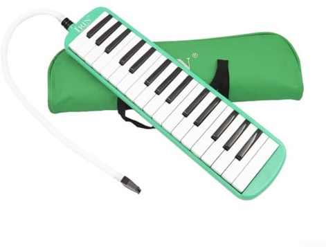 Melodica-Keyboard mit 32 Tasten, tolles Starterinstrument für Kinder und Erwachsene, inklusive Tasche (grün)