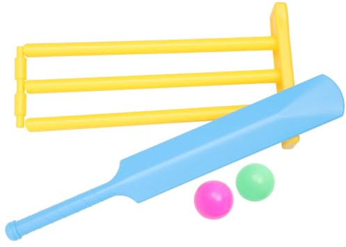 CLISPEED Set da Cricket per Bambini Pp per Interno e Esterno | 4 Pezzi, Colori Casuali, per Giardino e Backyard, Gioco Sportivo Interattivo per Principianti Colore Casuale