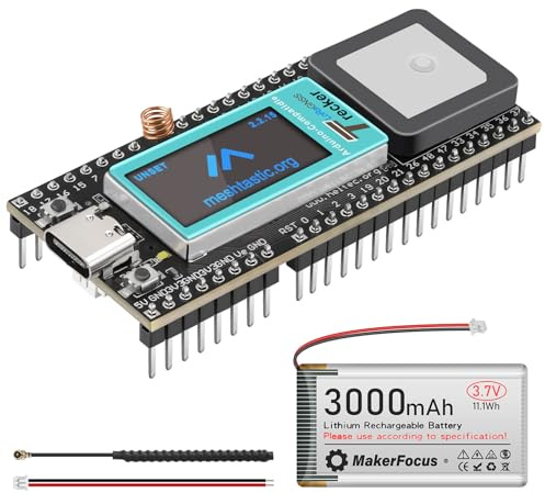 YELUFT Wireless Tracker mit 3000mAh Akku, Unterstützung GPS, GLONASS, Galileo Multisystem-Ortung, Integriert ESP32 WiFi Bluetooth SX1262 LoRa UC6580 für Meshtastic GPS