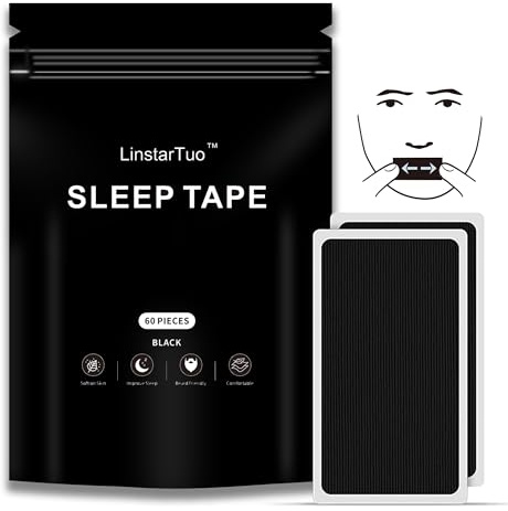 LinstarTuo Large Size Mouth Tape for Sleeping(60er Packt, 9 * 5 cm) Mundpflaster Schlafen,Mund Tape,Mundtapes Zum Schlafen,Schlafband, Anti-Schnarch,Hält auch mit Bart sicheanti schnarch