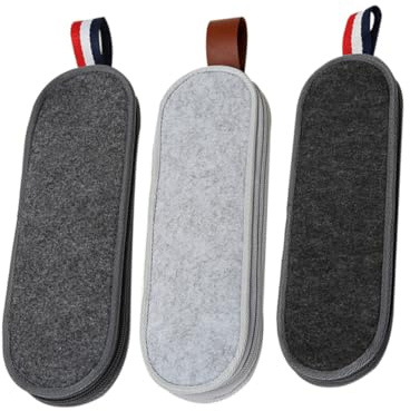VALICLUD Pochette à Couverts De Table En Feutre Pochette Pour Fourchettes, Pailles Et Vaisselle Pochette De Rangement Portable Pour Camping Gris