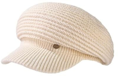 Weiche, Gestrickte Ballonmütze Elegante Französische Damen-Baskenmütze Modische, Warme Cabbie-Mützen Lässige Maler Hat Reisemütze Für Dates(Beige)