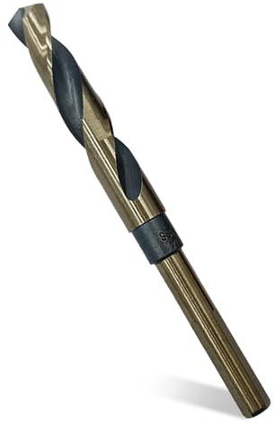 Broca de cobalto HSS de 14 mm, broca helicoidal de vástago reducido de 14 mm con vástago redondo de 10 mm para acero inoxidable, metal, madera, plástico, acero de alta velocidad 6542 (14 mm)