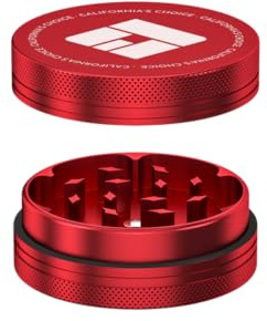 2-Teiliger Aluminium Grinder Compton | Aluminium in Raumfahrtqualität | 2-teilig (Rot)