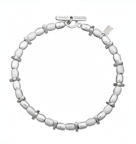 Dodo Mariani Bracciale Dodo Donna Originale Ovo e Traingoli Argento 925 Prisma, 18 cm, Gioiello Artigianale Made in Italy, Rifinito a Mano, Base per Charms, originale ideale come regalo
