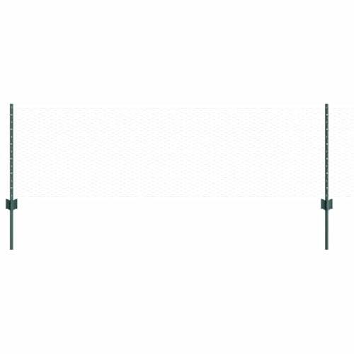 Mhdvray Kit de clôture de jardin avec poteaux - 25 m x 60 cm - Clôture en grillage vert - Clôture métallique revêtue par pulvérisation en acier et PVC - Treillis hexagonal pour jardin et terrasse