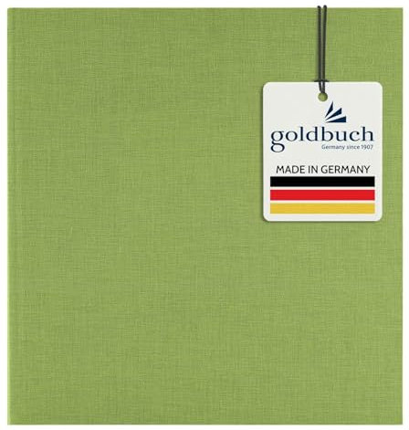 goldbuch 2 Summertime Trend con 60 páginas Blancas, Libro Cubierta de Lino y pergamino, Fotos para Pegar para 180 imágenes, álbum de Recuerdos de 25 x 25 cm, Verde Claro, Papel