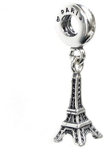Queenberry Charm-Anhänger Eiffelturm, Sterling-Silber 925 für europäische Charm-Armbänder