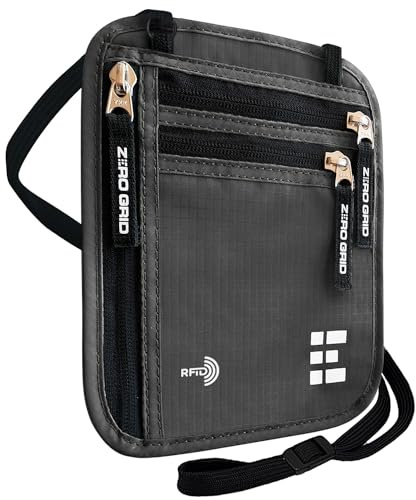 Brustbeutel Brusttasche Reisedokumententasche mit RFID Blocker Reisegeldbeutel