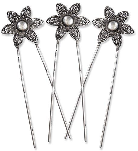 Rivelle Damen Trachten Haarnadel Filigran Blüte groß Haarschmuck Blumen Vintage Dirndl Hochzeit