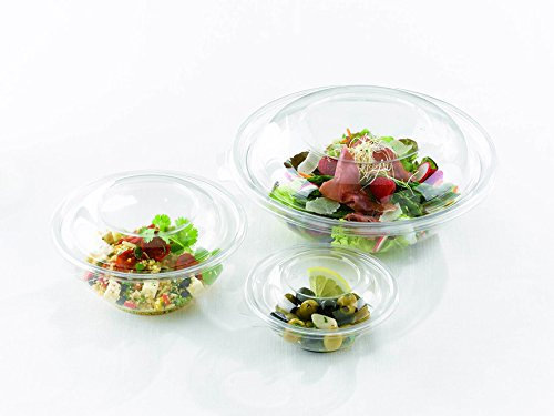 adiserve 25 SALADIERS Plastique Transparent 2,25L Ø 26 CM + COUV Dome Offert
