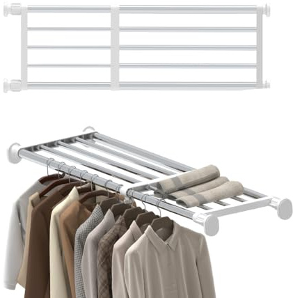 Hershii Étagères De Rangement Réglables Rack Extension Placard Étagère Armoire Organisateur Diviseurs De Placard DIY Séparateurs Économiseur D'espace pour Cuisine Salle De Bains Chambre 60-80cm