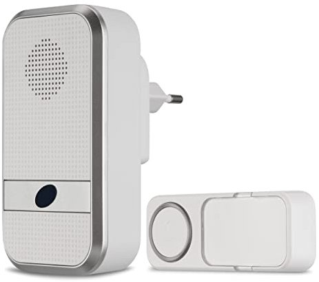 REV Funkklingel - Türgong Set Orchestra drahtlos, 150m, 90dB, Funkgong 230VAC und Klingeltaster, weiss