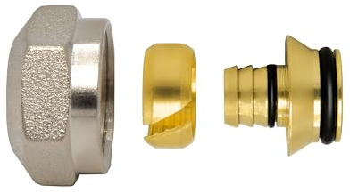 VARIOSAN Klemmverschraubung für 14 x 2 mm Heizrohr 14252, 2 Stück, 3/4, für Hahnblöcke und Fußbodenheizung, Eurokonus