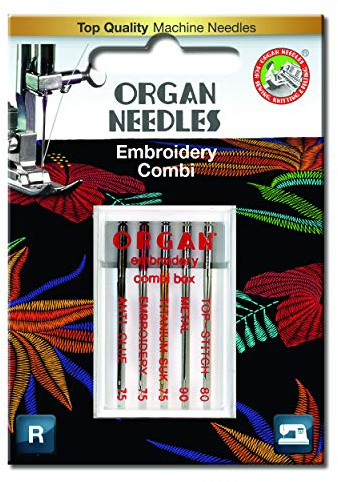 Organ Needles 5118000BL Nadeln Blisterpackung, Gold/Silber/Schwarz, Ein Größe, 5 Count
