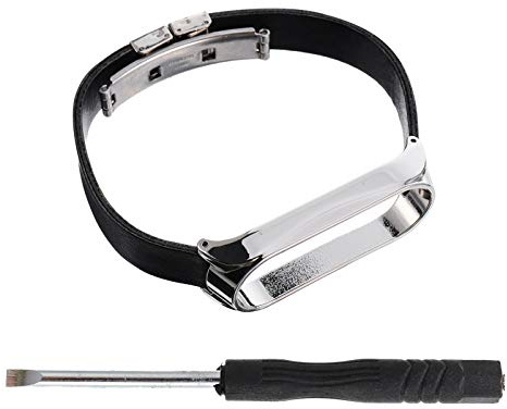 Hemobllo Leder Smart Armband Kompatibel mit Xiaomi Mi Band 5/5 NFC Ersatz Armband für Frauen Männer