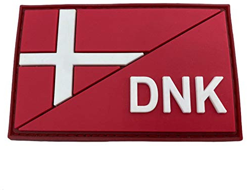 Dänemark Dänisch Diagonale DNK Flagge Taktisch Airsoft PVC Klett Emblem Abzeichen Patch