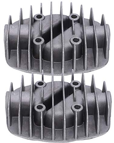 2Pcs Air Compressor Cylinder Head, 58 x 58mm Double Cylinder Head, G1/2in/G3/8in Thread Great Workmanship Cylinder Head for Air Compressor