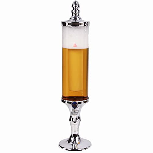 RONGJJ Girafe à Bière De 3 litres, Distributeur Bar-Butler avec Tuyau De Distribution, Qualité Premium, Tour à Bière Colonne à Bière Tour à Bière en Look Chrome, D, 2L
