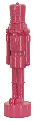 National Tree Company HGTV Home Collection Resin Christmas Themed Nut Cracker, Polyresin and Stone Powder, Pink, 12in