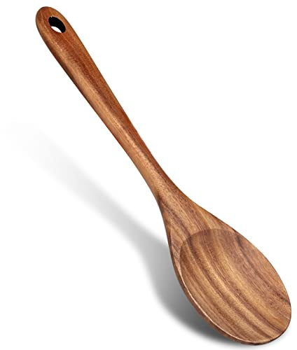 35,6 cm großer Holzlöffel zum Kochen, Rührlöffel, Backen, Servierlöffel, großer antihaftbeschichteter Holzlöffel, Spatel, langer Griff, Löffel, Rührlöffel, Kochlöffel, ungiftig, Küchenutensilien,
