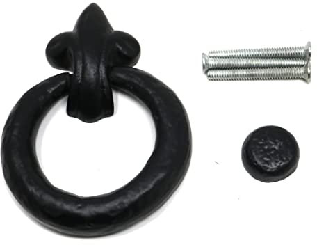 fiXte Türklopfer mit Befestigungen, Antik-Stil, 125 mm, Schwarz