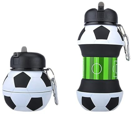 RoadLoo Kinder Wasserflasche, Trinkflasche Kinder 550 ml faltbare Kinder-Wasserflaschen Auslaufsichere Silikon-Trinkflasche für Mädchen und Jungen BPA-frei Spülmaschinenfeste Sportflasche für Schule