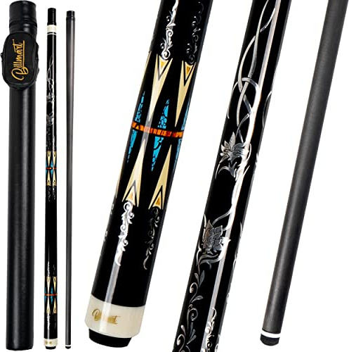 Billmart Billardqueue-Stick aus Kohlefaser, niedriger Schaft, Billardqueue-Sticks mit Hartschalenetui, Billardtisch-Sticks Warteschlange, 540 ml (Silber)