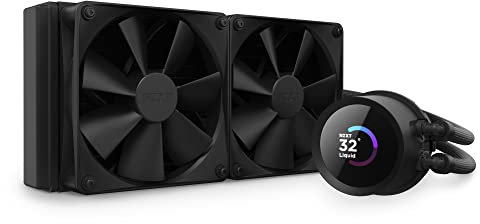 NZXT Kraken 240 - AIO Refrigeracion liquida PC para procesador de 240 mm disipador de calor CPU caja PC - Pantalla LCD Cuadrada de 1,54” - 2 Ventiladores - Color Negro - RL-KN240-B1