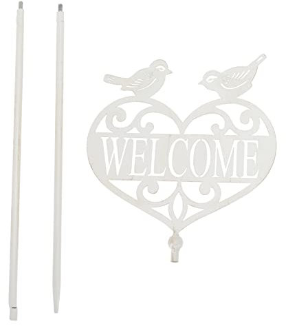 Yardenfun Willkommensschild Gartenstecker Aus Metall Outdoor Deko Für Hof Terrasse Balkon Garten Steckbar Langlebig