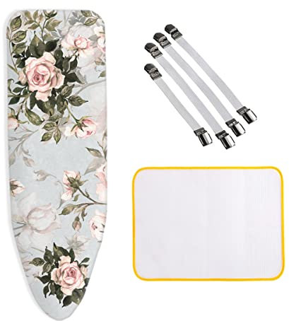 Ironing Board Cover 160x60cm XXL Large, Adjustable Ironing Board Cover for Fast and Easy, Universal Ironing Extra Thick Padding 4 Clips and Anti-iron Cloth