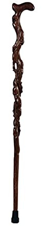 GGZONE Séquoia Vieil Homme bâton de Marche Racine en Bois Massif Sculpture Canne en Bois Fournitures Pratiques pour Personnes âgées Beautiful Scenery