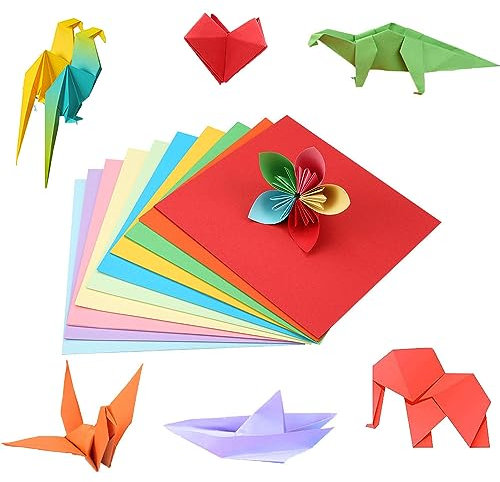Bunte 20x20 cm Origami-Papier: 200 Blatt in 10 Farben，für Handwerk und DIY Quadratisches Origamipapier