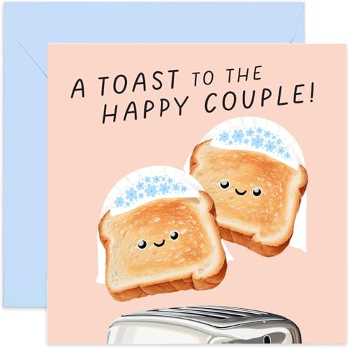 Old English Co. Lustige Hochzeitskarte – A Toast to the Happy Couple Hochzeitsgeschenke – Glückwunschkarte für Paare – Frau und Frau – Braut und Braut | blanko Umschlag innen