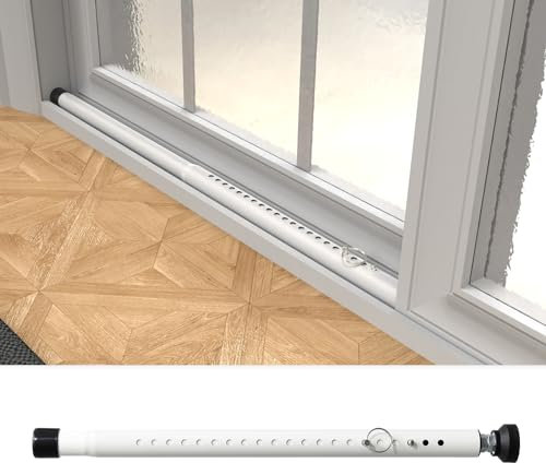 Schiebetür-Sicherheitsstange 45,7 cm - 129,5 cm, verstellbare Schiebetürverriegelung, Sicherheitsstange für Fenstersicherheit, innen für Schiebetür, Zuhause, Wohnung, einbruchsicher, Weiß
