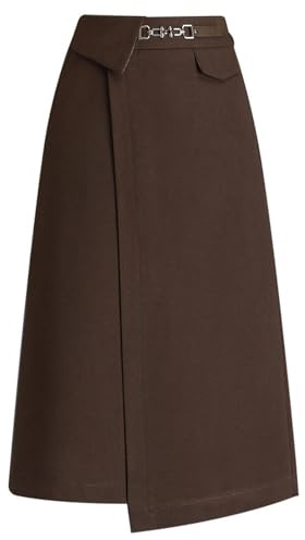 Falda Lápiz para Mujer - Moda Recta con Cremallera Abertura Frontal Falda De Longitud Media Que Cubre La Cadera, Faldas Largas De Un Solo Paso con Cintura Alta, Elásticas Y Cálidas De Invierno,