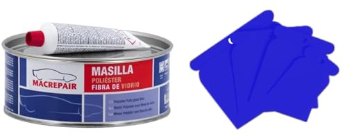 Masilla De Poliester Universal (Fibrada 900 Gramos, + Juego Espatula Carrocero Plastico)