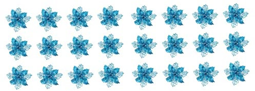 Ciieeo 2sätze Teiliges Aus Glitzernden Poinsettia-kunstblumen Für Weihnachtsbaum-Dekoration Für Festliche Anlässe Ohne Stängel Einfach Zu Platzieren