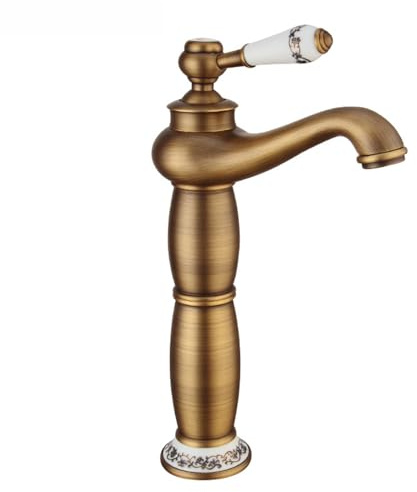 Wasserhahn Aufsatzwaschbecken Einloch Heiß und Kaltwasser Waschtischarmaturen Hoch Einhebel Design,Antiquität