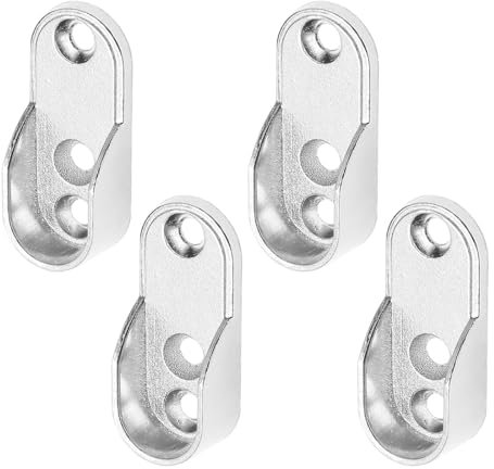 OIGWBPH 4pcs Supporto per Tubo da Armadio Staffa Ovale per Asta Appendiabiti Supporto per Asta Appendiabiti in Metallo per Asta Appendiabiti da Armadio per Montaggio a Parete
