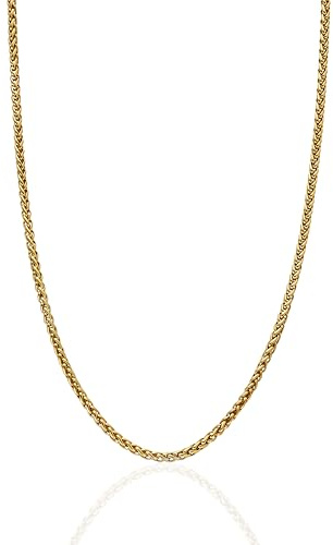 CRAFTD | Wheat Chain Necklace | Gold & Silver Jewellery | Mens Jewellery | Hypoallergenic | Waterproof, Heat & Sweat Resistant