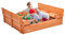VEVOR Wooden Sandbox, 52.4 x 47.2 x 16.9 in Sand Box, Sand Pit with Foldable Bench Seats and Bottom Liner, Natural Wood Kids Sandbox for Outdoor Backyard, Beach, Park, Gift for Boys Girls Ages 3-12