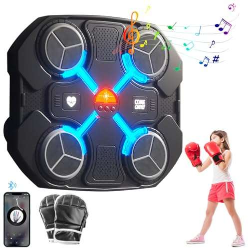 AVCXEC Music Boxing Machine, Boxmaschine mit Musik, Smart Music Elektronischer Boxtrainingsausrüstung, Smart Musik Boxmaschine, Boxen Training Geräte für Kinder Heimtraining, Unterstützt Bluetooth