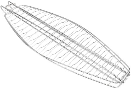 BESPORTBLE Red Para Parrilla De Pescado Con Gancho Para Barbacoa, Cesta De Malla Antiadherente 44 x 15 Cm, Herramienta Para Asar Al Aire Libre, Uso Duradero y Fácil Limpieza